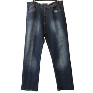 Crest Jeans Womens 17/18 Blue Straight Leg Embroidered Pockets Rhinestones Denim